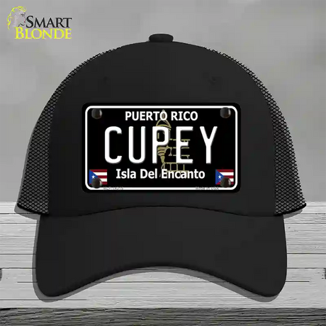 Cupey Puerto Rico Black Novelty License Plate Hat Mesh / Black