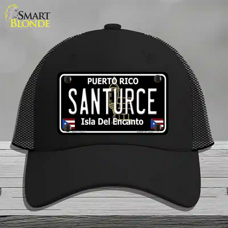 Santurce Puerto Rico Black Novelty License Plate Hat Mesh / Black