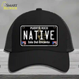 Native Puerto Rico Black Novelty License Plate Hat Mesh / Black