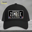 Zombie Puerto Rico Black Novelty License Plate Hat Mesh / Black