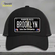 Brooklyn Puerto Rico Black Novelty License Plate Hat Mesh / Black