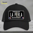 La Perla Puerto Rico Black Novelty License Plate Hat Mesh / Black