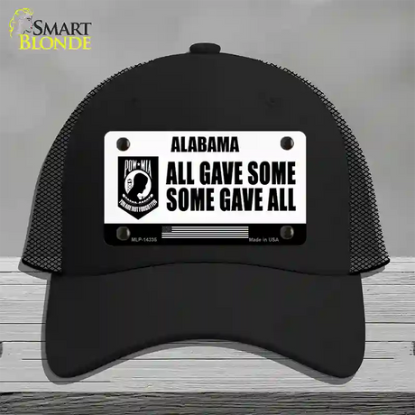 Alabama POW MIA Some Gave All Novelty License Plate Hat Mesh / Black