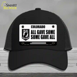 Colorado POW MIA Some Gave All Novelty License Plate Hat Mesh / Black