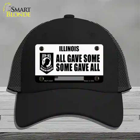 Illinois POW MIA Some Gave All Novelty License Plate Hat Mesh / Black