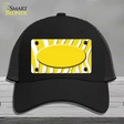 Yellow White Zebra Yellow Center Oval Novelty License Plate Hat Mesh / Black