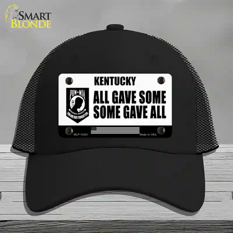 Kentucky POW MIA Some Gave All Novelty License Plate Hat Mesh / Black