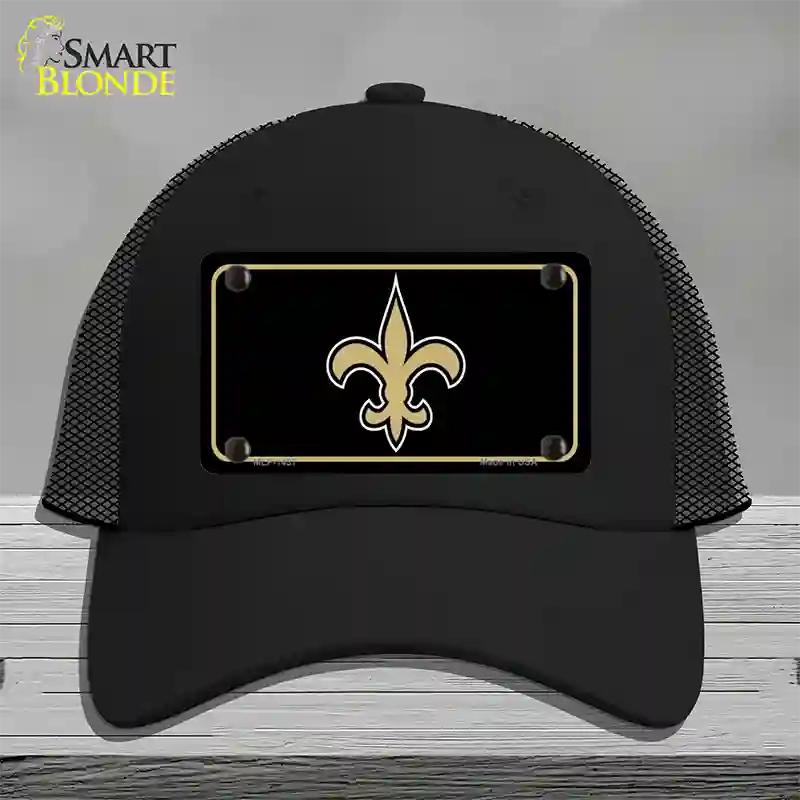 Fleur de lis Novelty License Plate Hat Mesh / Black