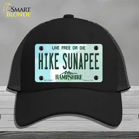 Hike Sunapee New Hampshire Novelty License Plate Hat Mesh / Black