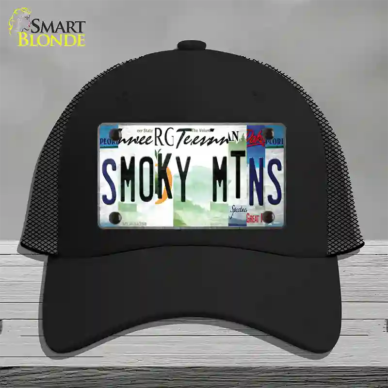 Smoky Mountains License Plate Art Novelty License Plate Hat Mesh / Black