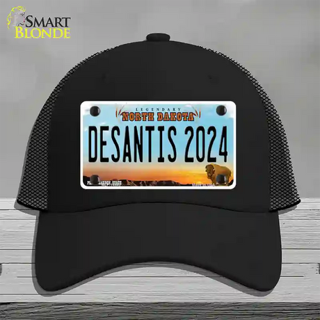 Desantis 2024 North Dakota Novelty License Plate Hat Mesh / Black