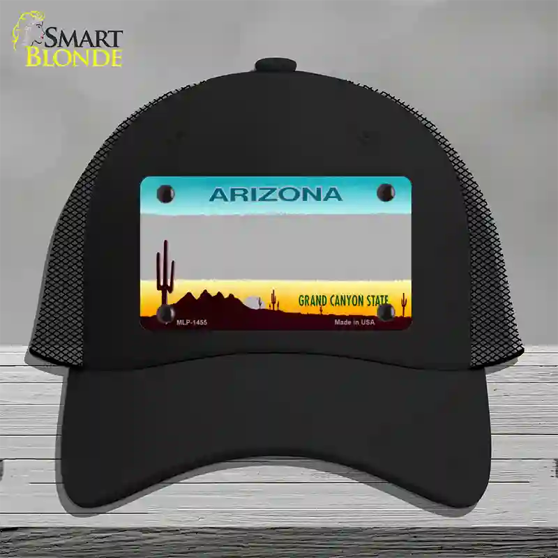 Arizona Gray State Blank Novelty License Plate Hat Black Mesh