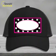 White Black Polka Dots Pink Frame And White Center Oval Novelty License Plate Hat Mesh / Black