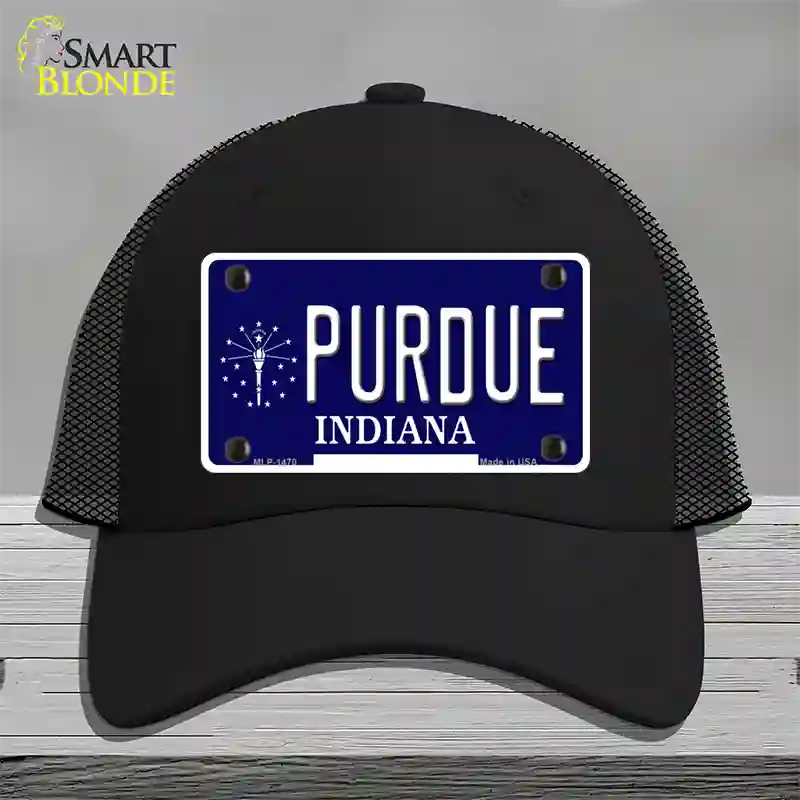 Purdue Indiana Novelty License Plate Hat Mesh / Black