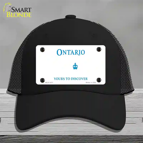 Ontario Canada Novelty License Plate Hat Mesh / Black