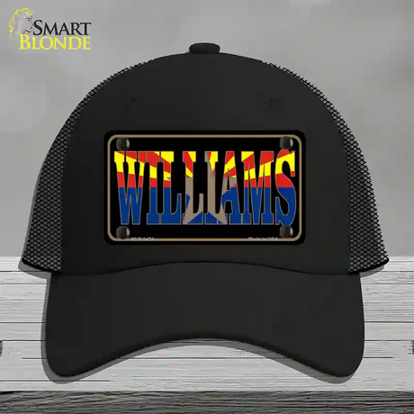 Williams Arizona State Flag Novelty License Plate Hat Mesh / Black