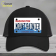 Mount Rainier Washington Novelty License Plate Hat Mesh / Black