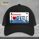 I Love Seattle Washington Novelty License Plate Hat Mesh / Black