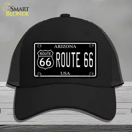 Route 66 Arizona Black Novelty License Plate Hat Mesh / Black