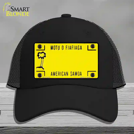 American Samoa Novelty License Plate Hat Mesh / Black