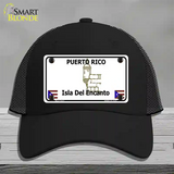 Puerto Rico Novelty License Plate Hat Mesh / Black