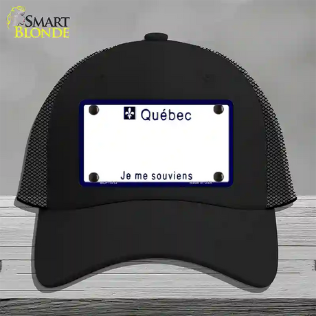 Quebec Novelty License Plate Hat Mesh / Black