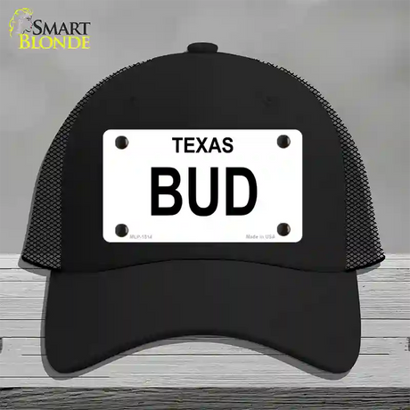 BUD Novelty License Plate Hat Mesh / Black