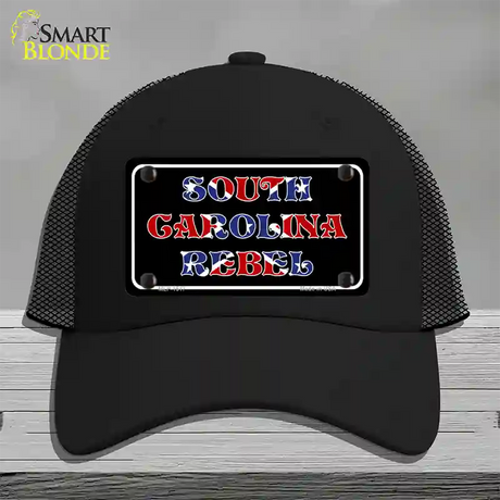 South Carolina Rebel Novelty License Plate Hat Mesh / Black