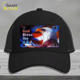 God Bless USA Eagle Novelty License Plate Hat Mesh / Black