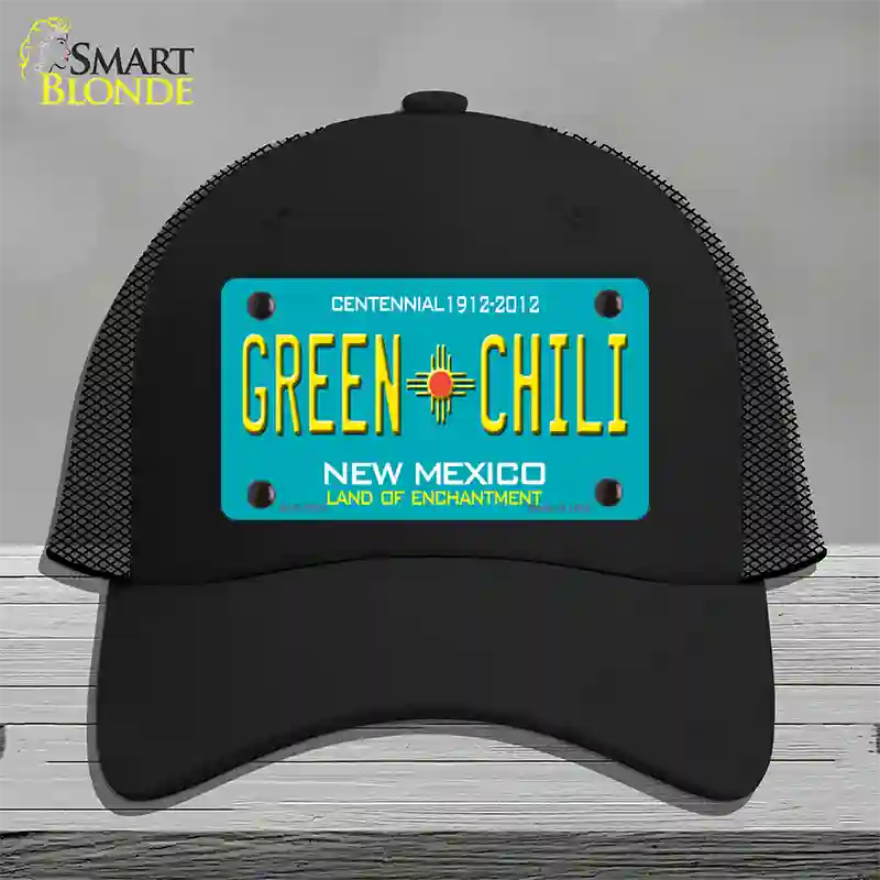 Green Chili New Mexico Novelty License Plate Hat Mesh / Black