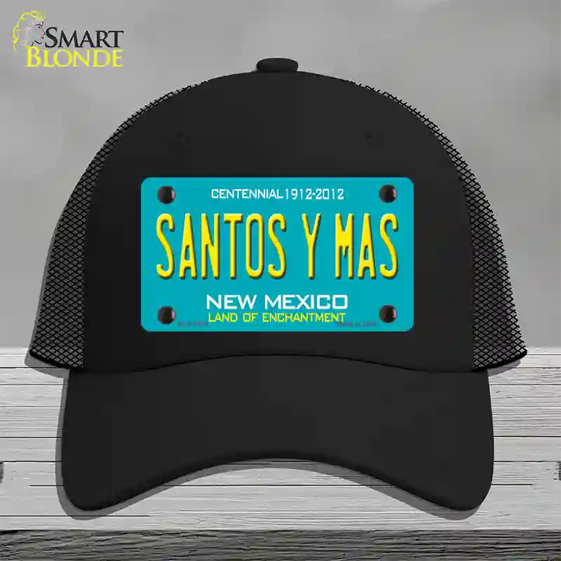 New Mexico Santos Y Mas Novelty License Plate Hat Mesh / Black