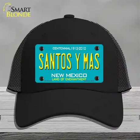 New Mexico Santos Y Mas Novelty License Plate Hat Mesh / Black