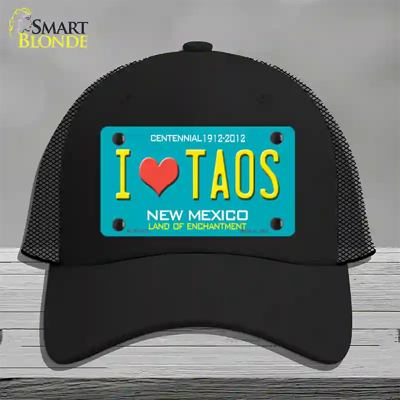 I Love Taos New Mexico Novelty License Plate Hat Mesh / Black