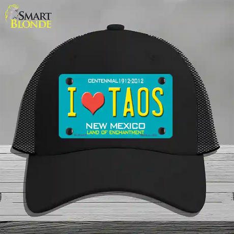 I Love Taos New Mexico Novelty License Plate Hat Mesh / Black