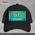 I Love New Mexico Novelty License Plate Hat Mesh / Black