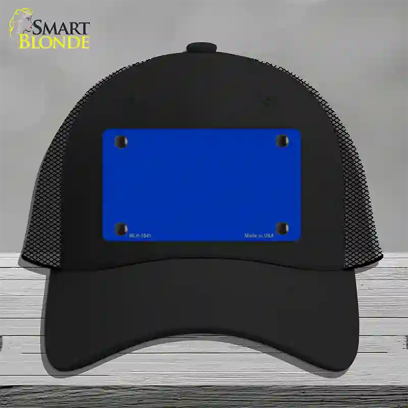 Royal Blue Solid Novelty License Plate Hat Mesh / Black