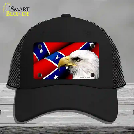 Confederate Flag Eagle Novelty License Plate Hat Mesh / Black