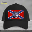 Confederate Flag Wolf Novelty License Plate Hat Mesh / Black