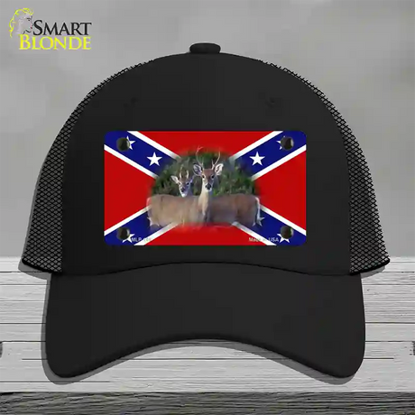 Rebel Deer Novelty License Plate Hat Mesh / Black