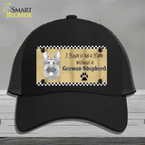 Pencil Sketch German Shepherd Novelty License Plate Hat Mesh / Black