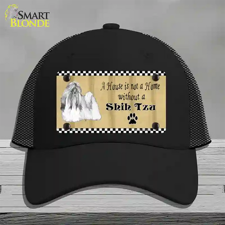 Pencil Sketch Shih Tzu Novelty License Plate Hat Mesh / Black