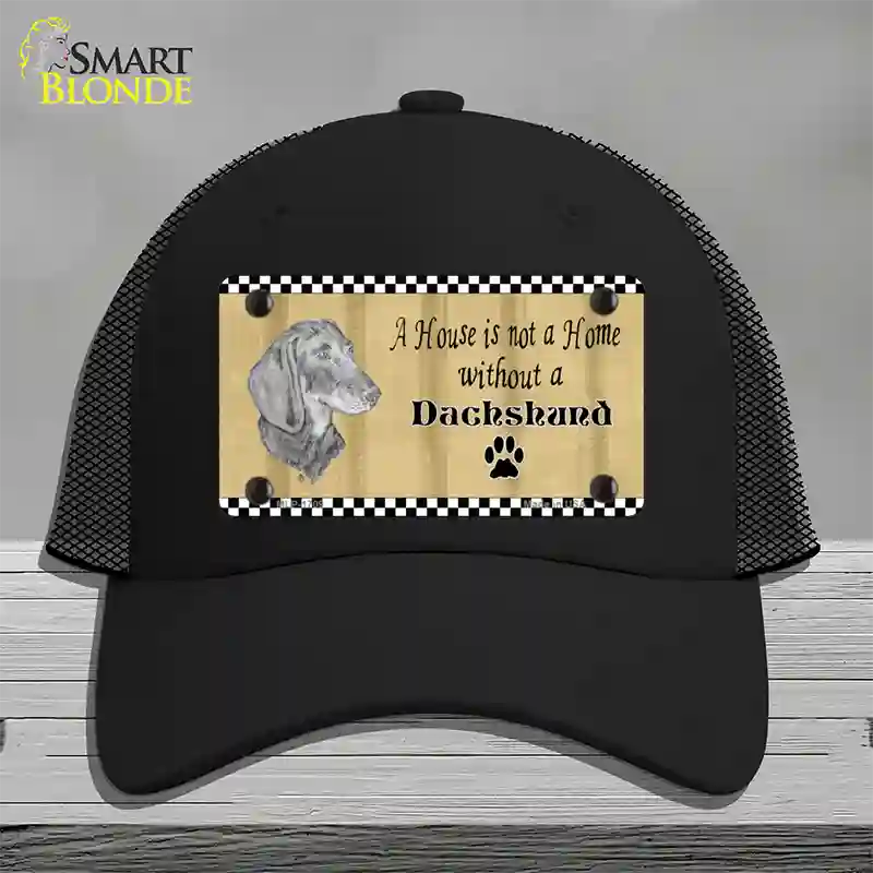 Pencil Sketch Dachshund Novelty License Plate Hat Mesh / Black