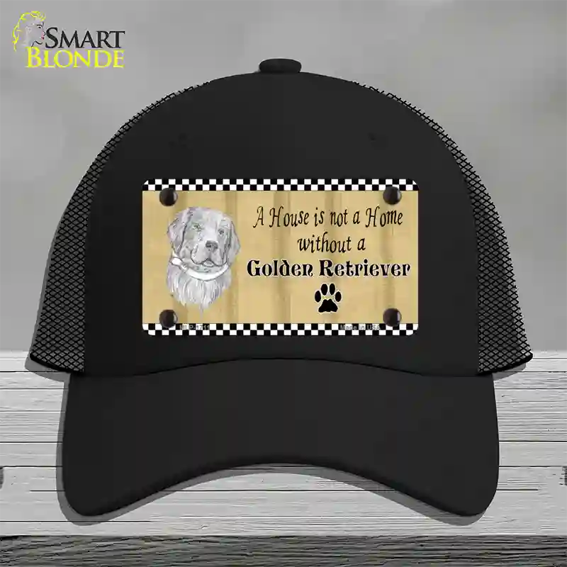 Pencil Sketch Golden Retriever Novelty License Plate Hat Mesh / Black