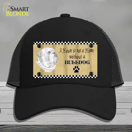 Pencil Sketch Bulldog Novelty License Plate Hat Mesh / Black