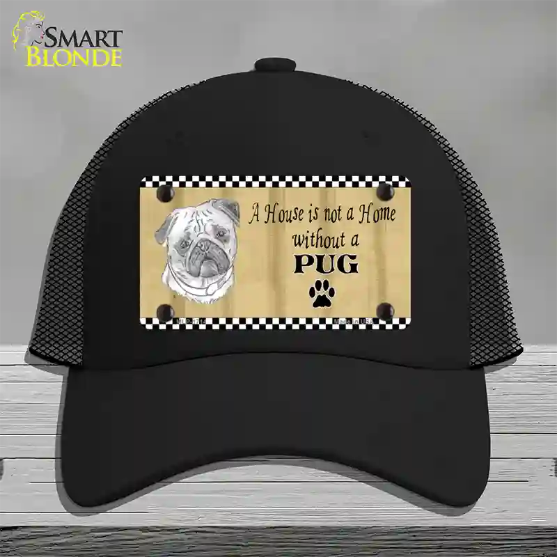 Pencil Sketch Pug Novelty License Plate Hat Mesh / Black