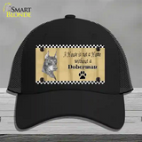 Pencil Sketch Doberman Metal Dog Novelty License Plate Hat Mesh / Black