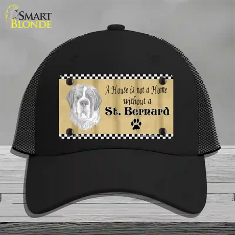 Pencil Sketch Saint Bernard Novelty License Plate Hat Mesh / Black