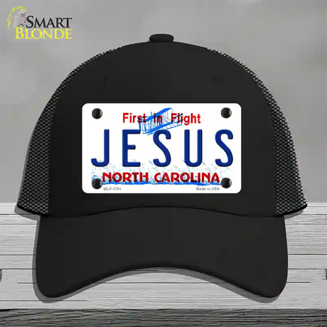 Jesus North Carolina Novelty License Plate Hat Mesh / Black