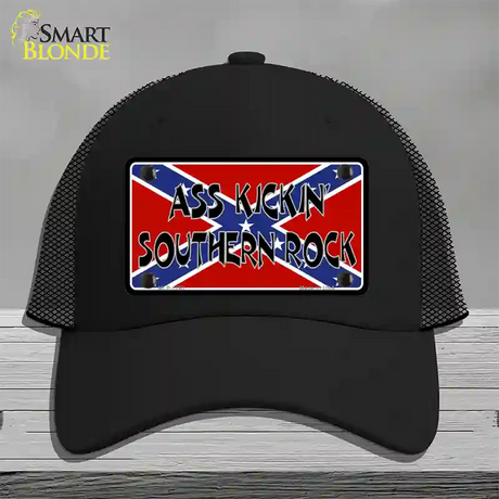 Southern Rock Confederate Flag Novelty License Plate Hat Mesh / Black