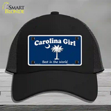 Carolina Girl Blue Novelty License Plate Hat Mesh / Black